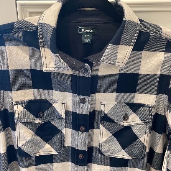 Size S Roots beige & black women’s cotton flannel - Picture 2 of 4